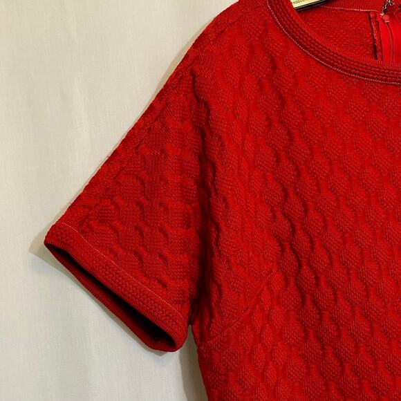 Young Viewpoint Fashion Knit Vintage Red Knit Top With Bow at Bottom - Picture 4 of 8